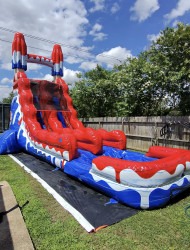 Red White & Cool 18ft Single Lane Waterslide