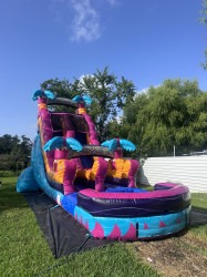 IMG 2162 1751079240 Teal Rippling Rush 18ft Single Lane Waterslide
