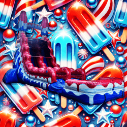 Red White & Cool 18ft Single Lane Waterslide